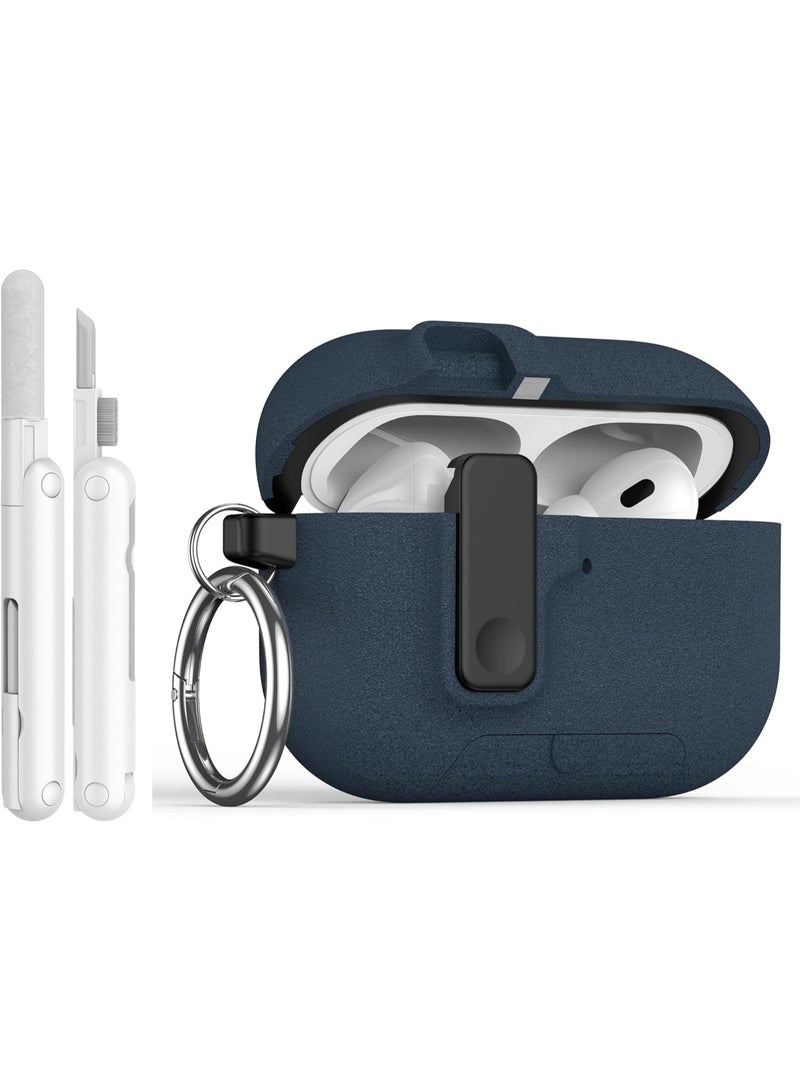 حافظة واقية AirPods Pro من الجيل الثالث تتميز هذه الحافظة بتصميم عصري مزود بقفل مغناطيسي، وتوفر حماية قوية بمستوى عسكري مع آلية قفل آمنة. متوافقة مع حافظة الشحن Apple AirPods من الجيل الثالث (طراز 2025). أزرق - Image 1